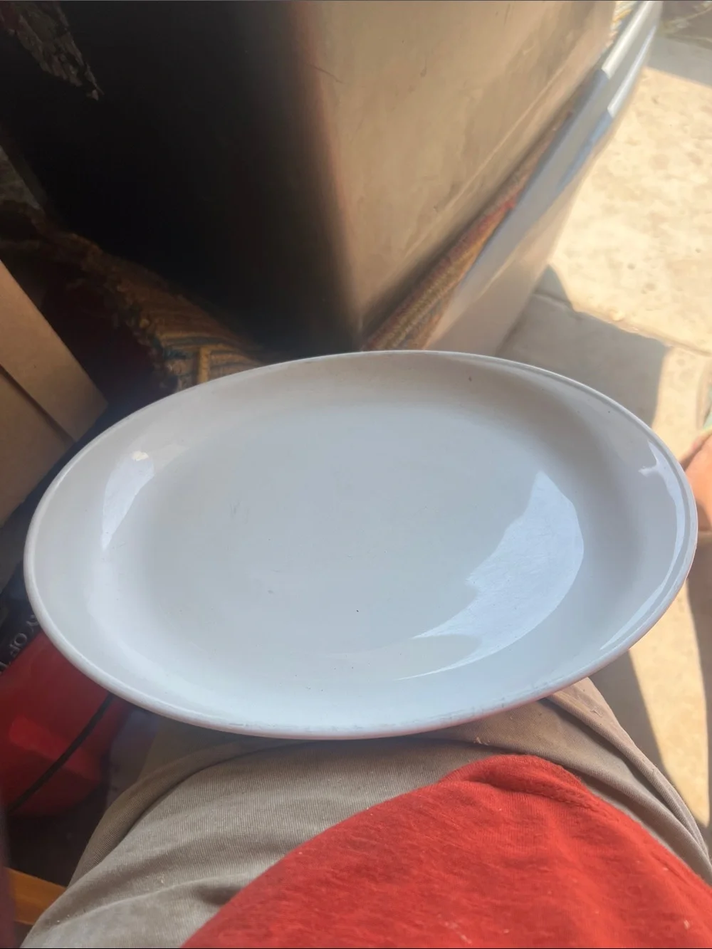 Vintage White Ceramic Oval Serving Platter - Classic Home Dining